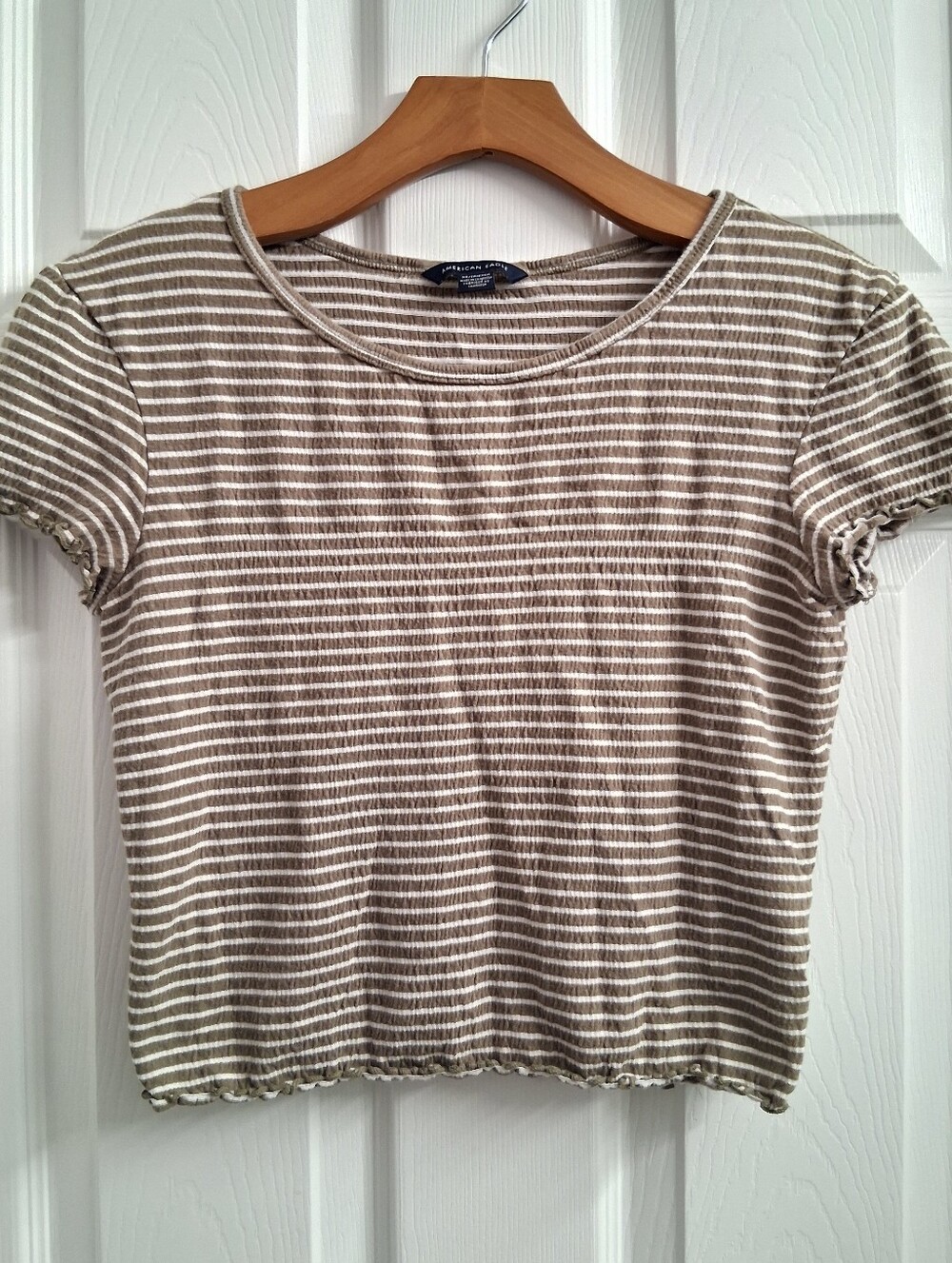 American Eagle Striped Crop Top XS